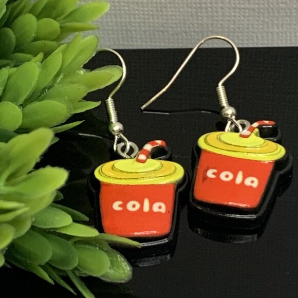 Soda Earring, Cola Earring, Drink Earring, Soda Pop Earring, Gift Idea, Food - Picture 2 of 8